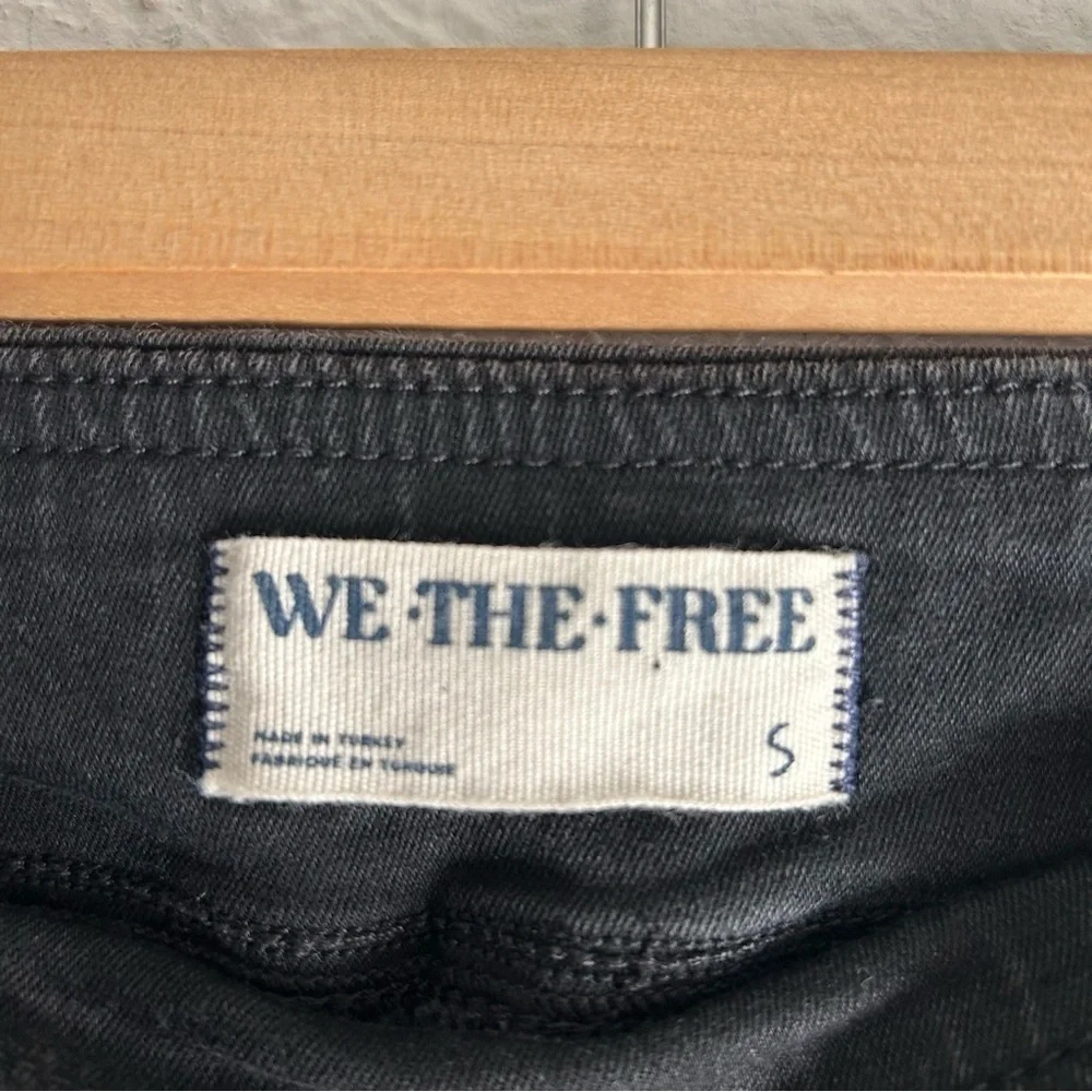 Free People In My Feelings Cropped Slim Flare Jeans Black Sz Small